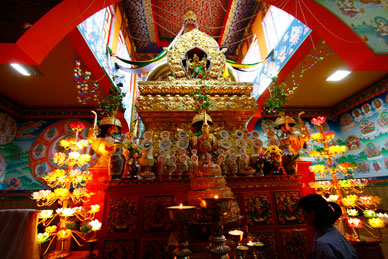 波卡仁波切在印度米麗 波卡寺的時輪金剛舍利塔古棟